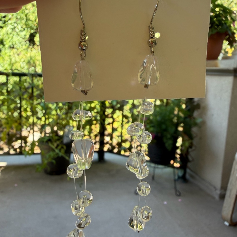 Elegant Silver and Clear Drop Earrings